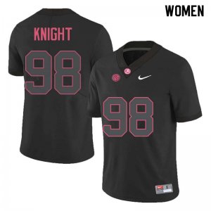 NCAA Women's Alabama Crimson Tide #98 Preston Knight Stitched College Nike Authentic Black Football Jersey ON17U52DD